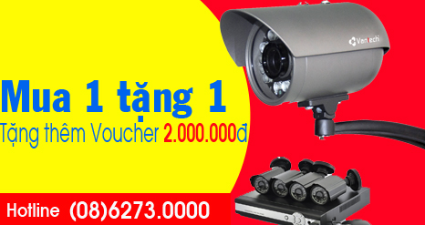 Khuyến mãi Camera Quan Sát: Mua 1 tặng 1, tặng thêm 2.000.000đ