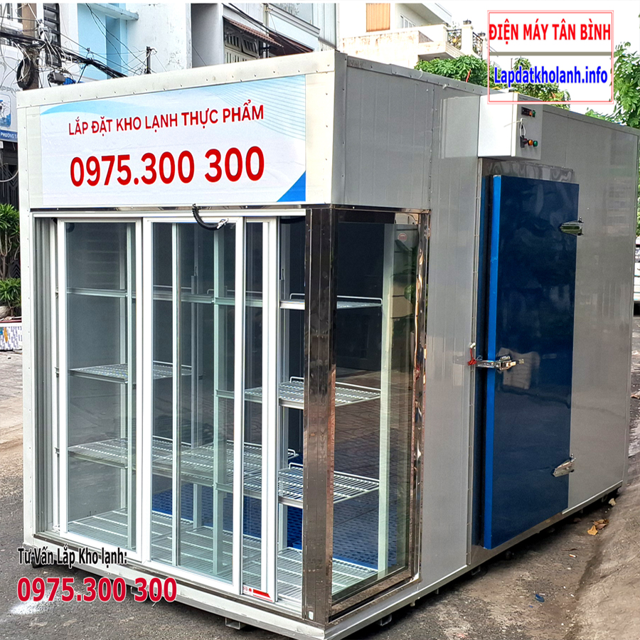 Lắp đặt Kho lạnh cửa kính và Tầng Vĩ trưng bày trái cây