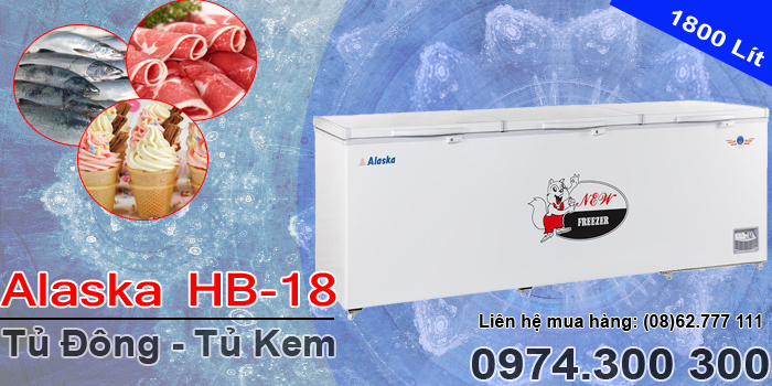 tủ đông Alaska HB-18 dung tích 1800 lít