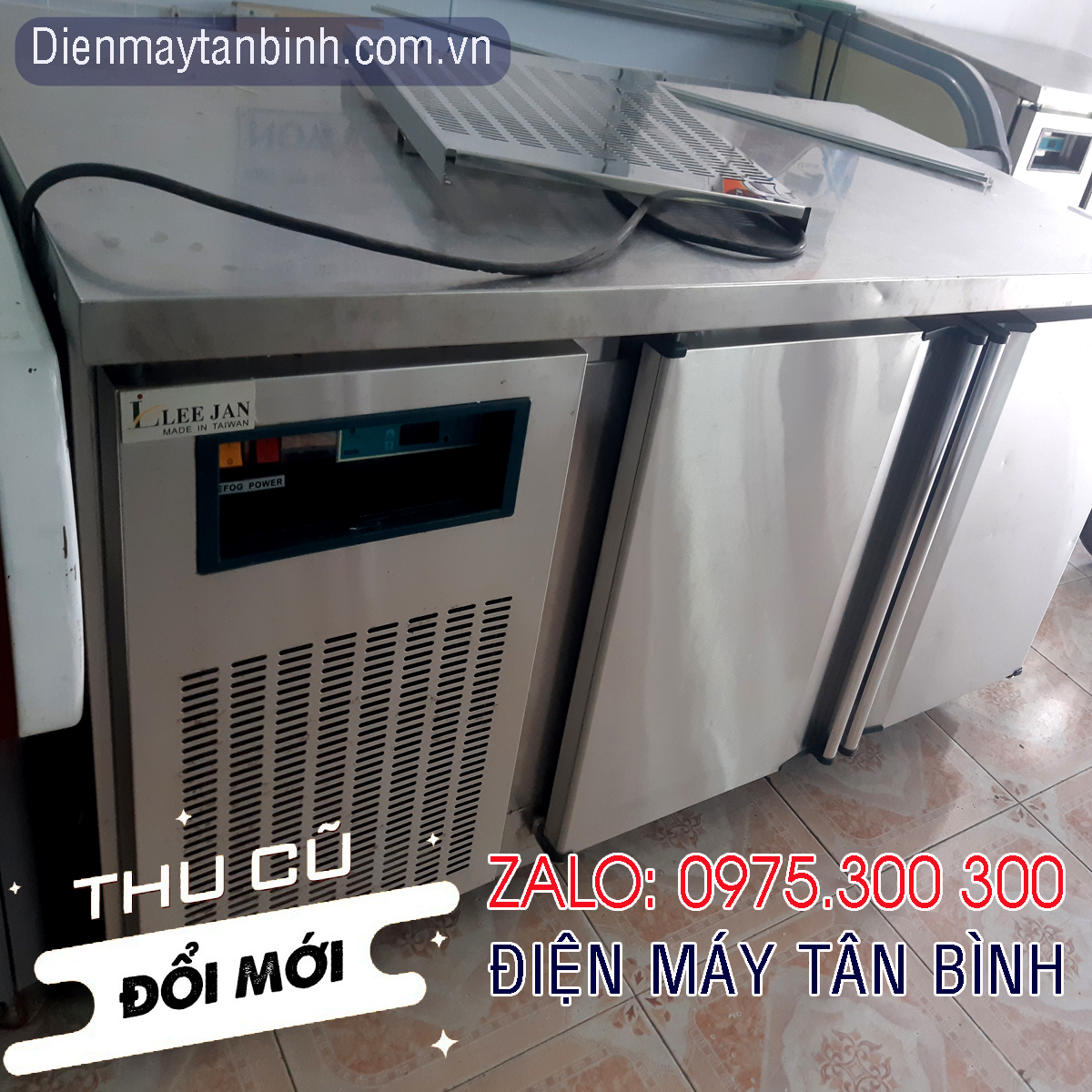 Tủ mát inox 1m2 nằm ngang LeeJan 2 cửa