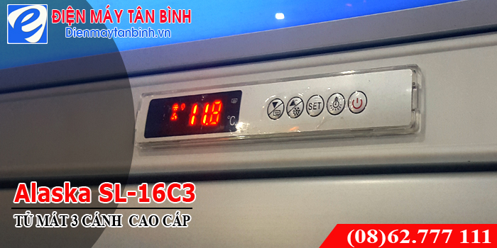 bảng điều khiển tủ mát 3 cửa alaska sl-16c3