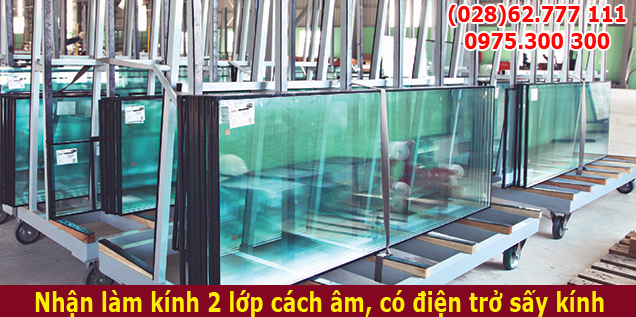 Nhận thi công, kính hộp 2 lớp cách âm cách nhiệt, có điện trở đốt nóng sấy kính