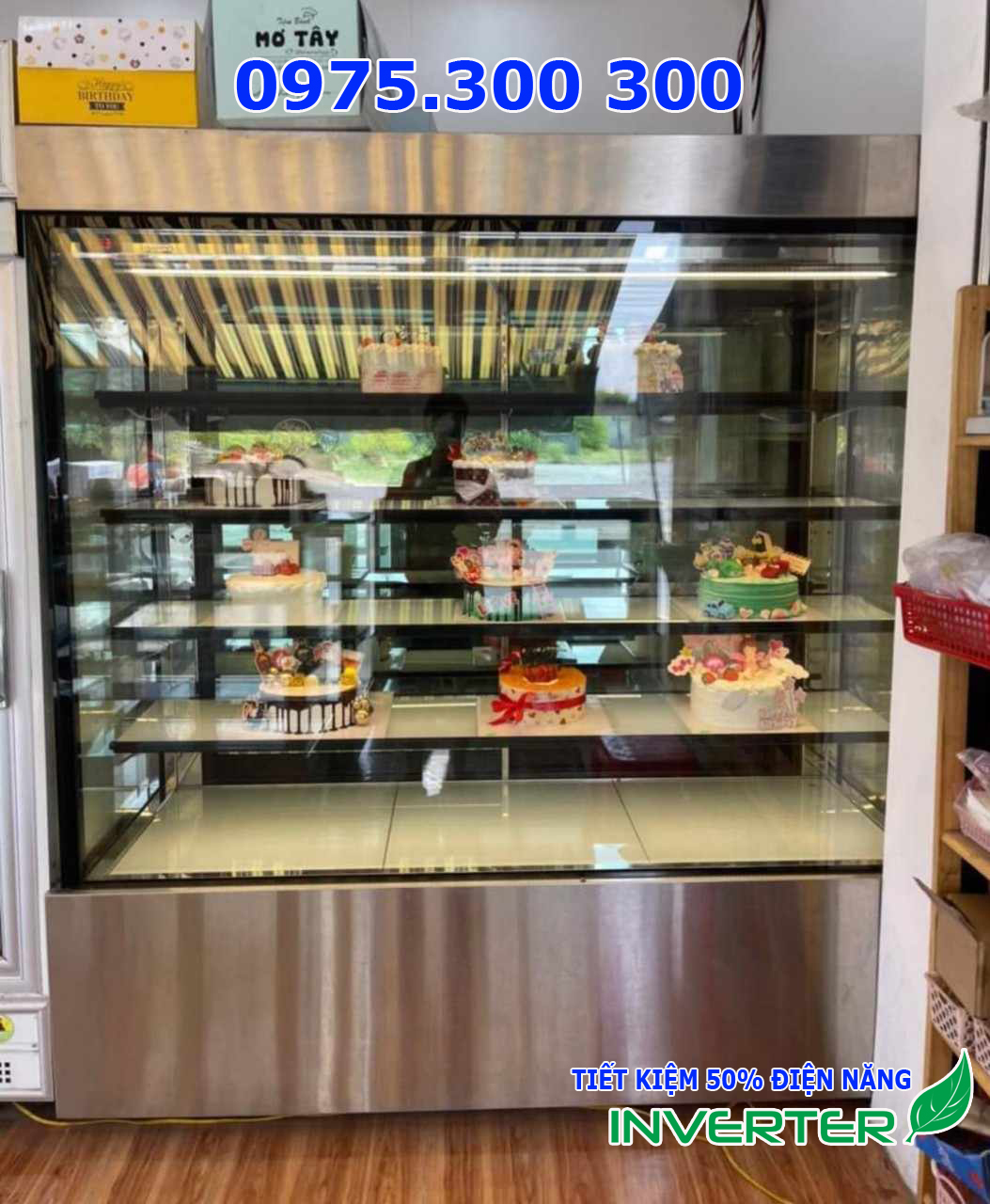 tủ bánh kem 5 tầng inverter tiết kiệm điện