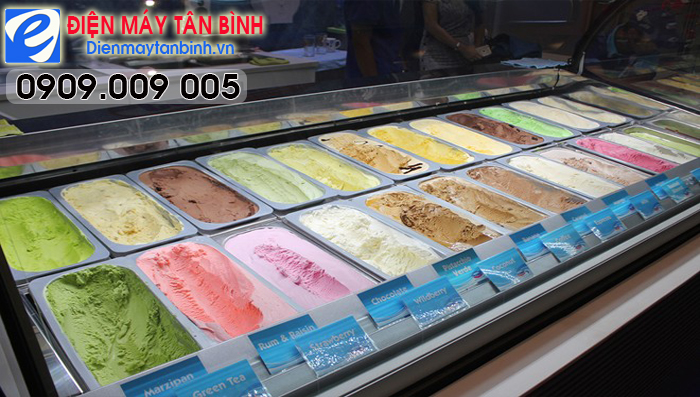 Tủ trưng bày kem có khay