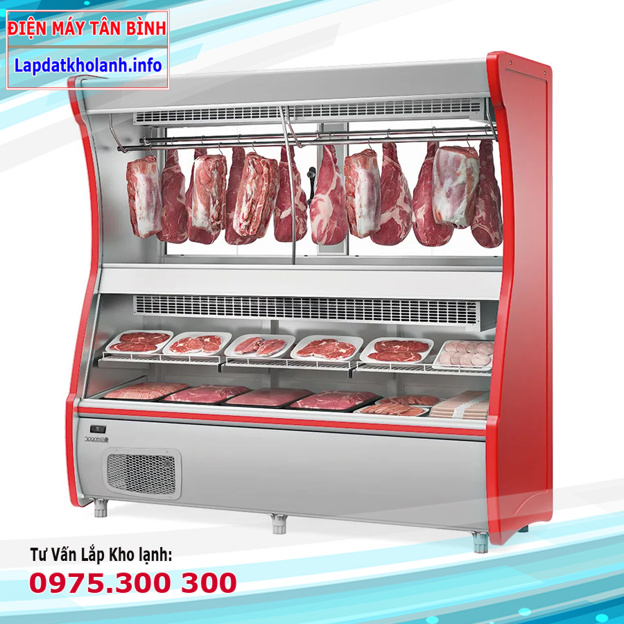 Tủ mát 2 ngăn trưng bày thịt bò bê gà Dako FS-15F2