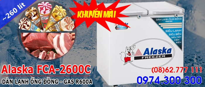 Tủ đông mát Alaska FCA-2600C Tủ đông mát Alaska FCA-2600C