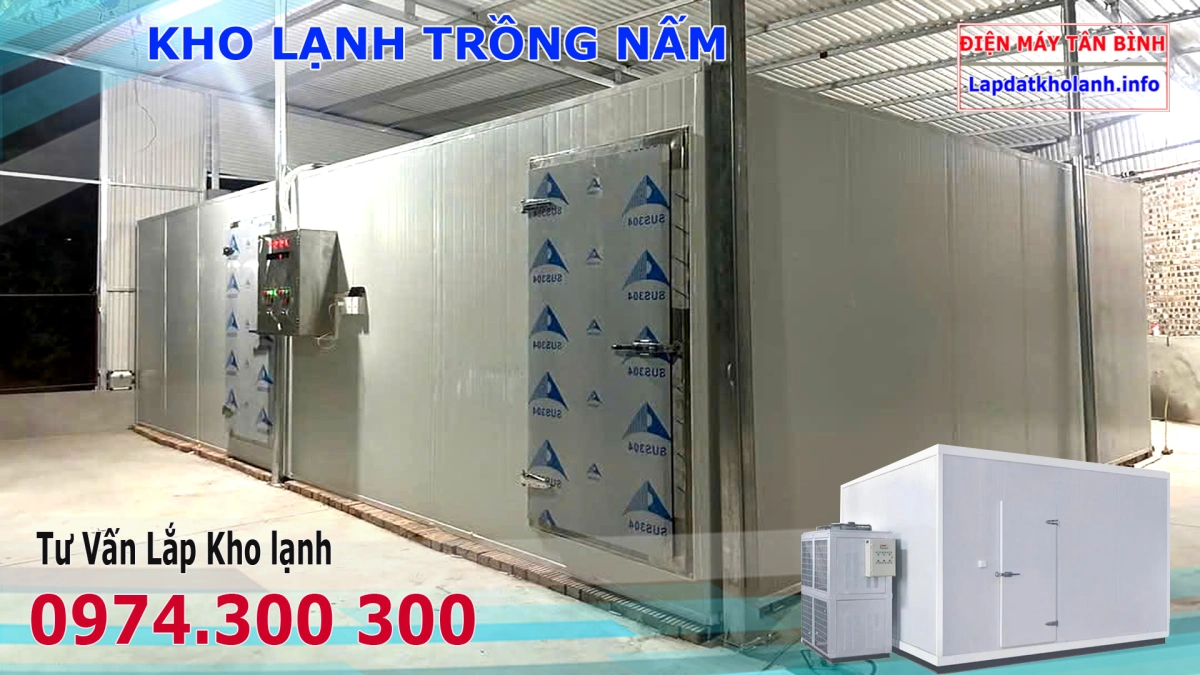 Lắp kho lạnh trồng Nấm Rơm, Đùi Gà, Nấm Hương,Bào Ngư 8 PHÒNG LẠNH TRỒNG NẦM