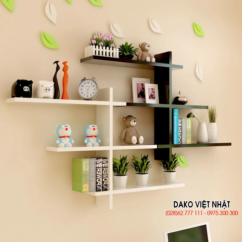 kệ gỗ tầng trang trí đẹp