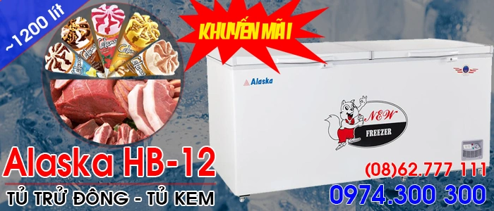Tủ trử đông Alaska HB-12 (1200 lít)