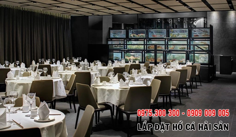 Lắp đặt hồ cá biển Hải Sản Tôm Hùm có hệ thống lạnh Sang trọng và đẹp nhất