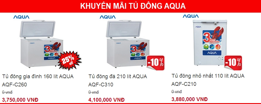 tủ đông aqua