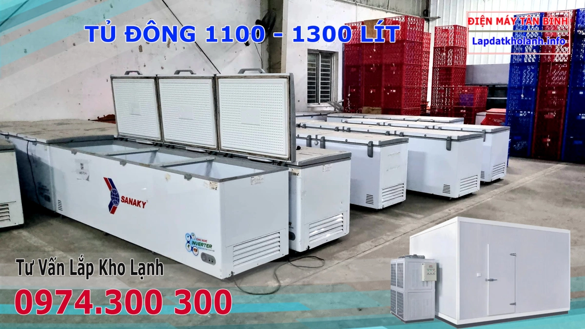 Tủ đông lớn nhất Sanaky dung tích 1100 1300 cũ đẹp 5 Tủ đông lớn nhất Sanaky dung tích 1100 1300 cũ đẹp