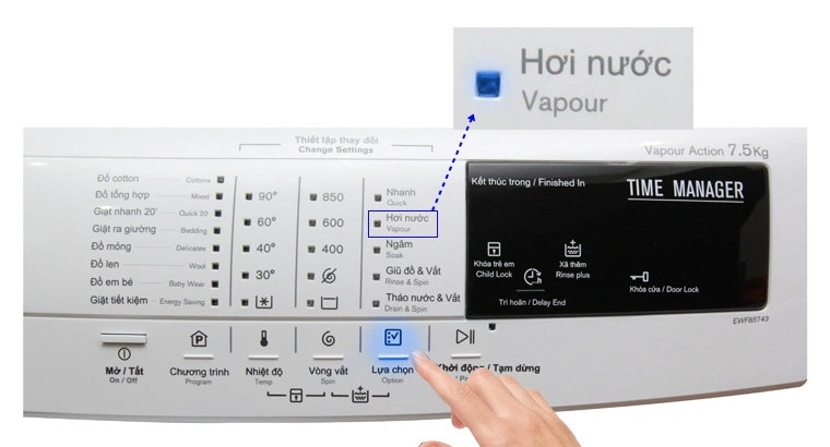 Chức năng Vapour trong máy giặt Electrolux nghĩa là gì