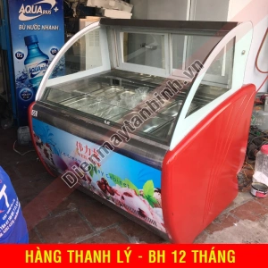 Tủ đông cũ trưng bày kem Ý 12 khay