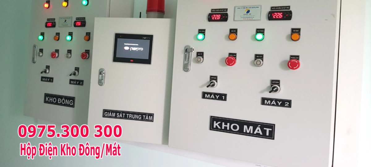 Lắp đặt Kho lạnh trử xúc xích, giò chả, lạp xưởng 10 bảng điều khiển nhiệt độ kho lạnh