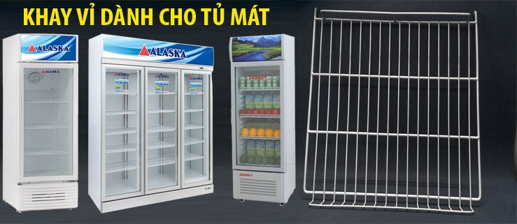 Rổ và khay vỉ nhúng nhựa dành cho tủ đông tủ mát Alaska/Sanaky