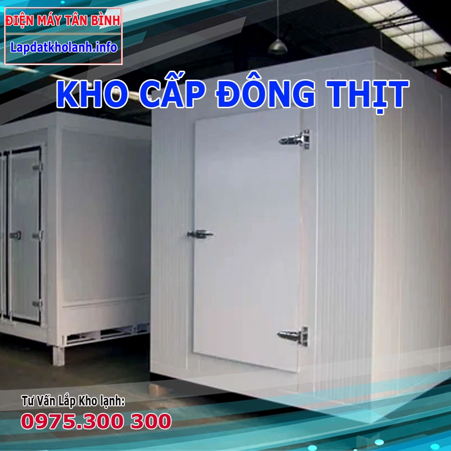 Lắp kho cấp đông chứa 1 tấn thịt heo bảo quản đông lạnh