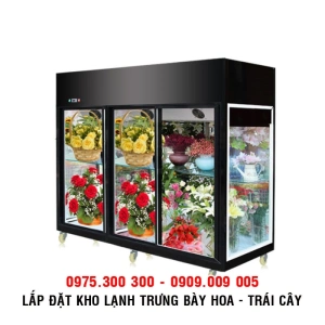 Tủ mát trưng bày hoa tươi 3 cửa kính (Kích thước theo yêu cầu)