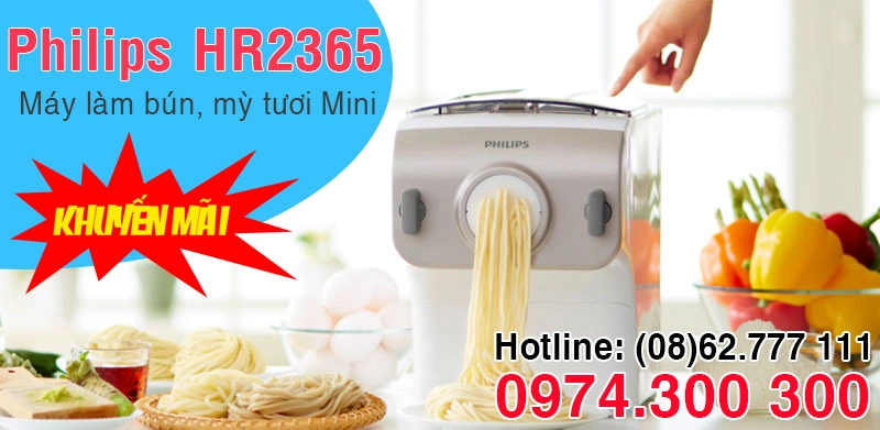 máy làm bún tươi mỳ sợi Philips HR2365 máy làm bún tươi mỳ sợi Philips HR2365
