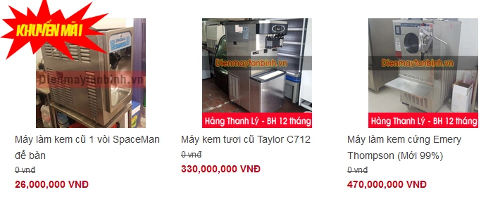 Máy làm kem tươi cũ giá rẻ