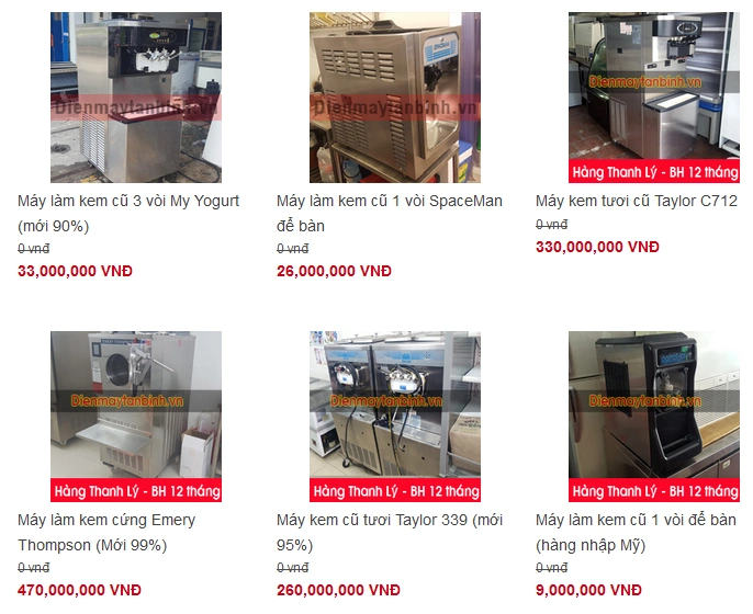 Máy làm kem tươi cũ giá rẻ 