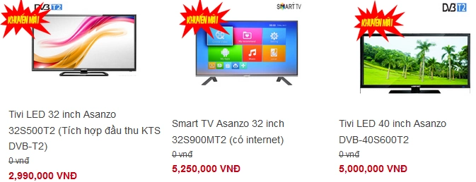 Tivi Asanzo giá rẻ