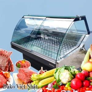 Tủ đông mềm trưng bày thịt heo cửa lùa trước