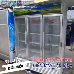 Bán tủ mát cũ trưng bày thực phẩm Sanaky 3 cửa 1500 lít