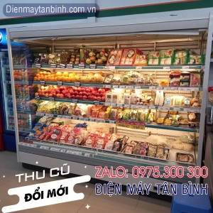 Tủ mát cũ siêu thị Carrier 2m5 trái cây rau củ trái cây