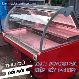 Tủ đông mềm cũ kính cong Carrier chuyên trưng bày thịt