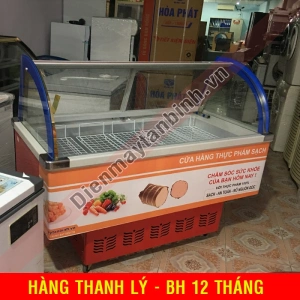 Tủ mát cũ trưng bày thịt nguội kính cong