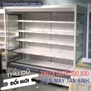 Bán Tủ mát cũ Carrier dài 2m không cửa, tủ mát siêu thị thực phẩm