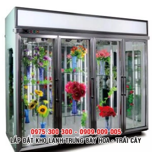 Tủ mát trưng bày hoa, trái cây 4 cửa kính