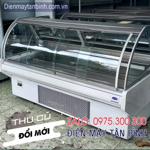 Tủ mát cũ Carrier Mỹ dài 2m trưng bày thịt heo sạch