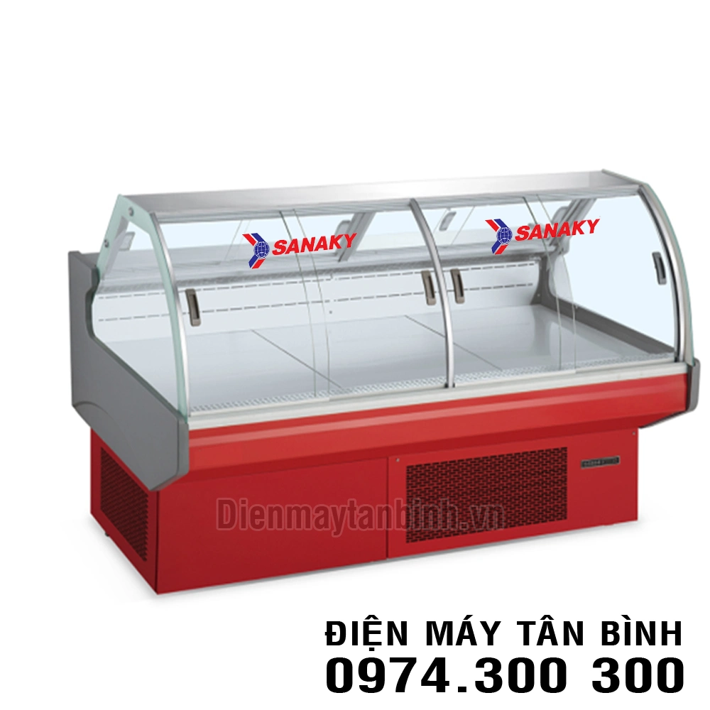 Quầy lạnh kính cong trưng bày siêu thị Sanaky VH-2000T