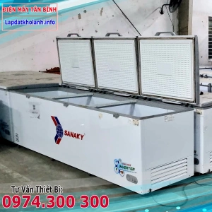 Tủ đông lớn nhất Sanaky dung tích 1100 1300 cũ đẹp