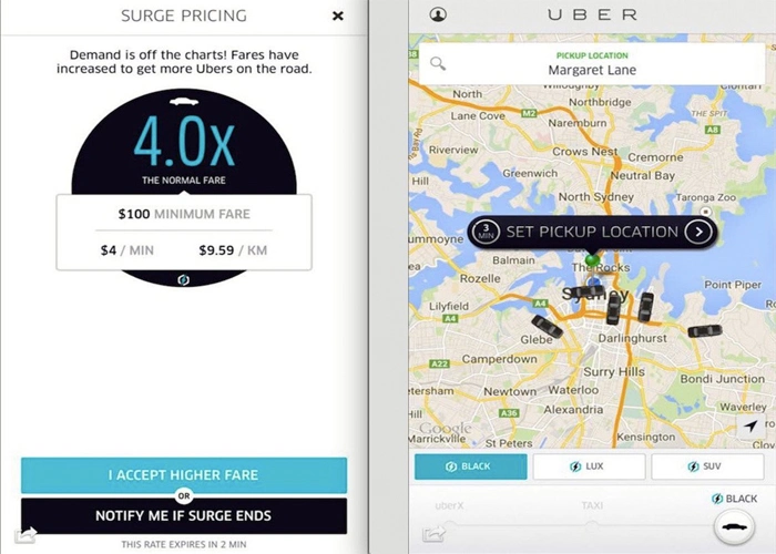 Uber Surge tăng giá